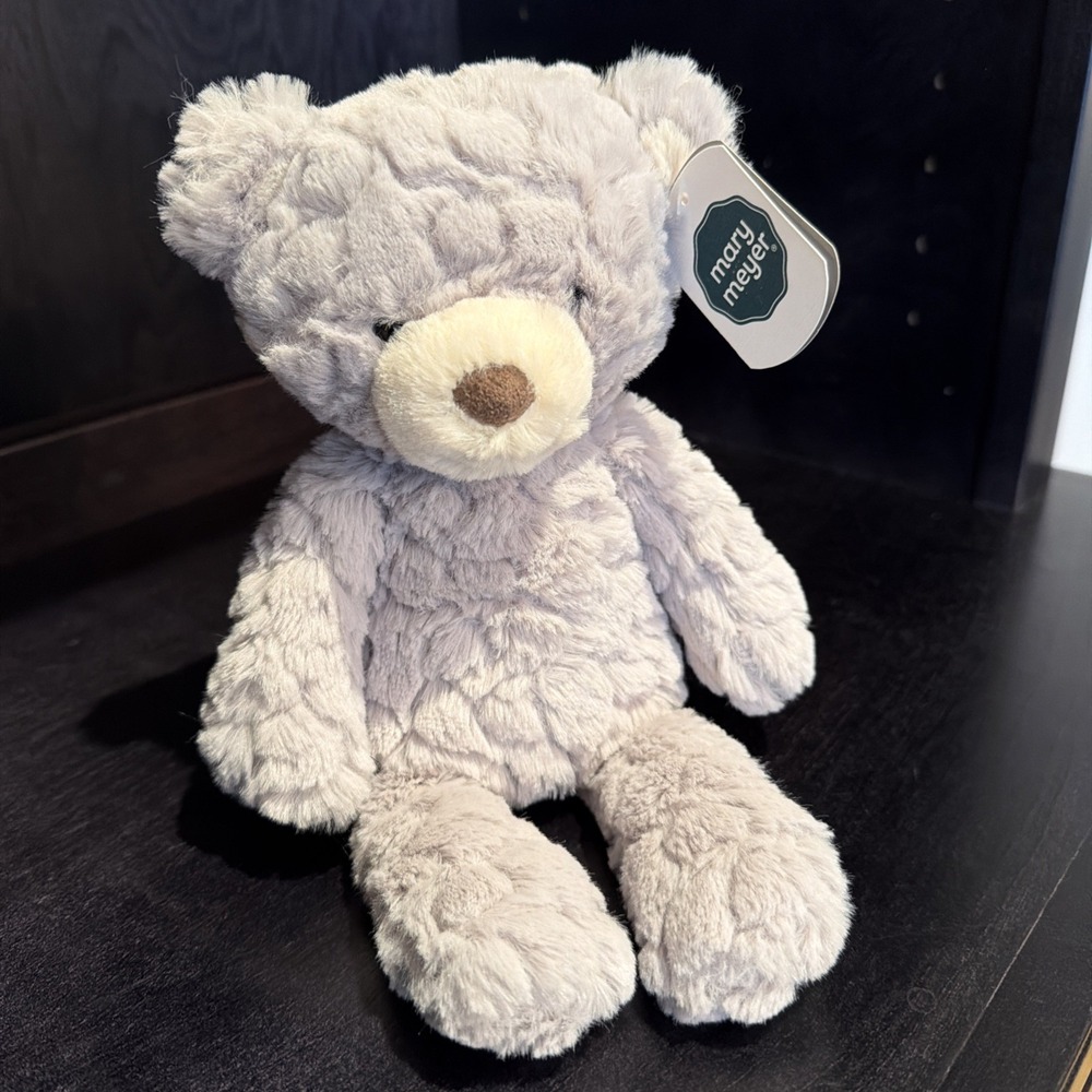 Mary Meyer Gray Putty Bear Fluffy Plush Stuffed Animal Lovey 10" NWT